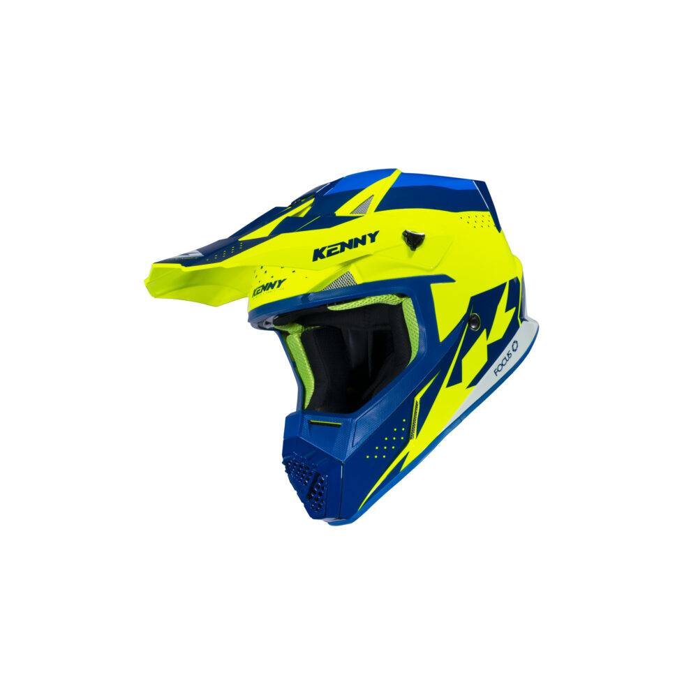 CASQUE KENNY TRACK GRAPHIC NAVY JAUNE FLUO Casques Moto Tout Terrain