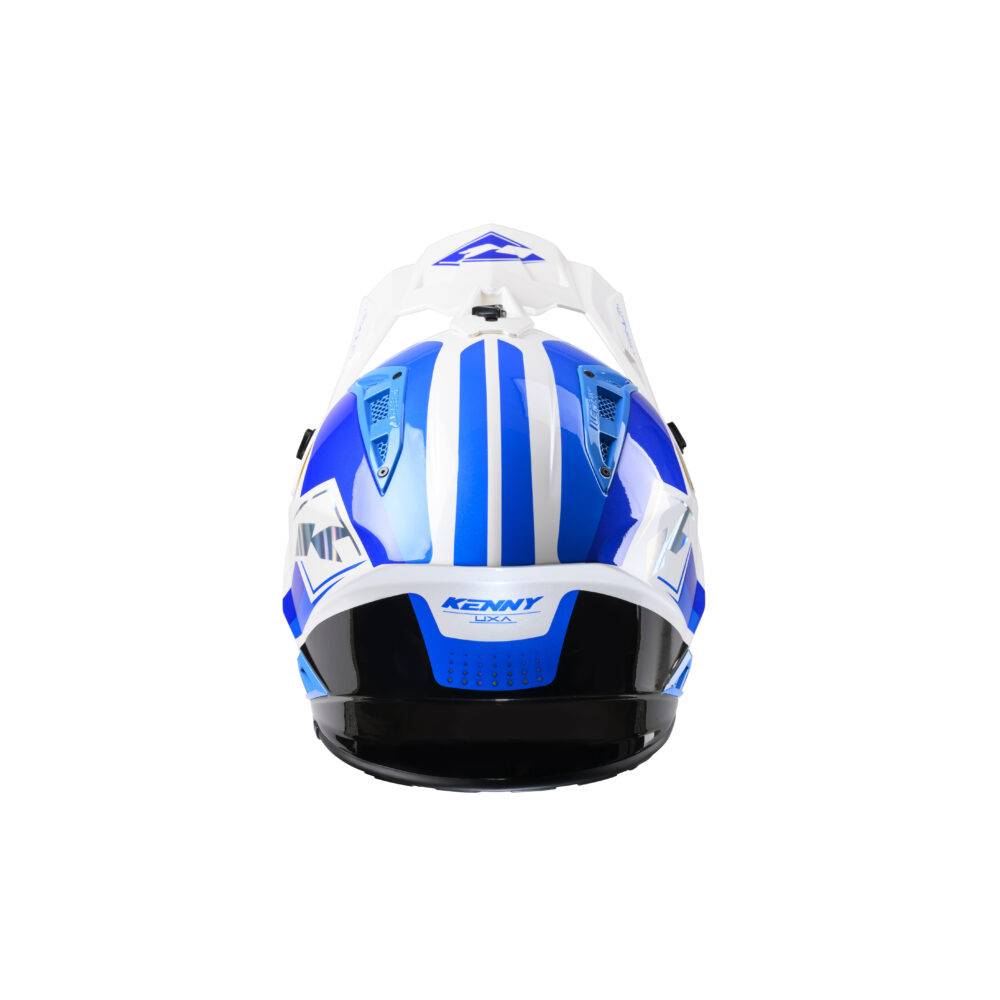 Casque Kenny Titanium Graphic Blanc Bleu Casques Moto Tout Terrain