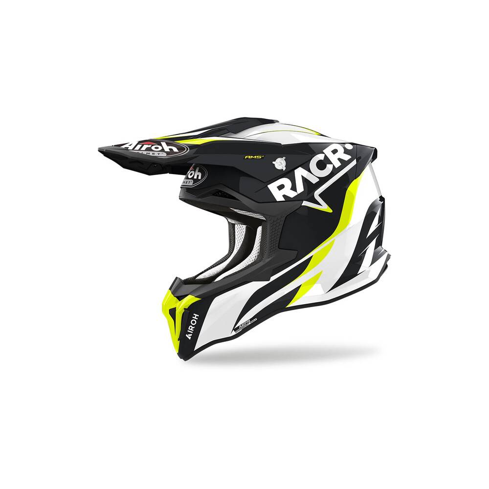 Casque Airoh Strycker Racr Gloss Equipement Pilote Moto Tout Terrain