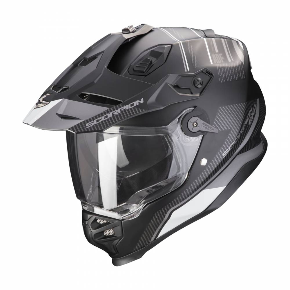 CASQUE SCORPION ADF 9000 AIR DESERT NOIR MAT ARGENT Casques Moto